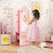 Costway Kids Jewelry Cabinet Standing Children Jewelry Organizer with Full-Length Mirror White/Pink